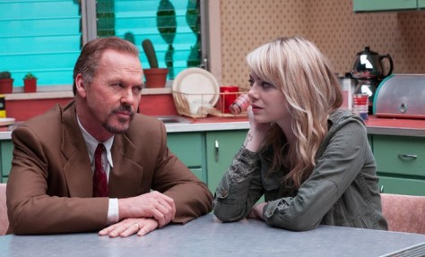 Keaton and Stone as the dysfunctional father and daughter duo.